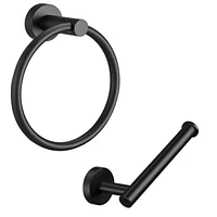 Wall-Mount Towel Ring & Toilet Paper Holder – Stainless Steel Design