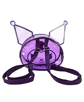 Kuromi Character Head Adult Clear Purple Pvc 12" Mini Backpack