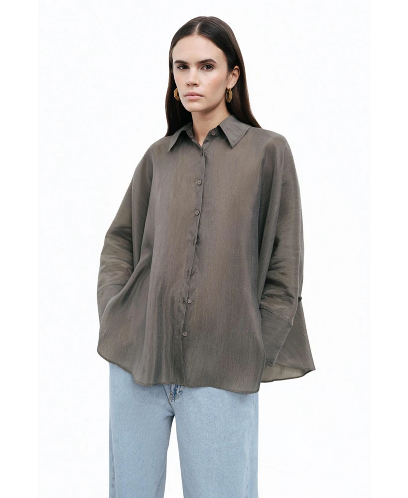 Nocturne Women's Embroidered Flowy Shirt