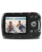 Minolta MN30WP-r Waterproof 4x Digital Zoom 21 Mp & 1080p Digital Camera, Red