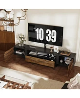 Cabinet with Tv stand, media console with two drawers and two doors, wooden entertainment center
