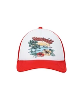 Hawaii Coast White & Red Foam Trucker Hat