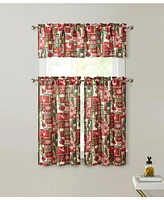 Kate Aurora Christmas Essentials Noel Complete Semi Sheer Kitchen Curtain Tier & Valance Set