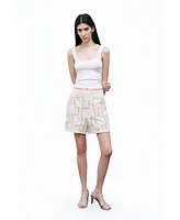 Nocturne Women's Embroidered Mini Shorts