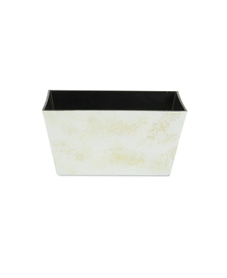 Weather-Resistant Rectangular Plastic Planter for Outdoor and Indoor Use