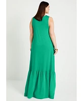 June + Vie Plus Size June + Vie Ruffle Hem Maxi Dress