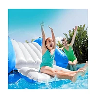 Inflatable Water Slide 114"x43"x59" Pool Slide Built-in Sprayers Swimming Pool Play Center Kids Age 6+
