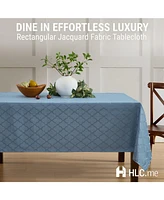Hlc.me Modena Fabric Tablecloth, Jacquard Fabric Table Cloth for Rectangle Table, Advanced Water Resistance, Fade, Wrinkle