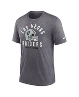 Nike Men's Heather Charcoal Las Vegas Raiders Helmet Tri-Blend T-Shirt