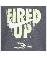 Nike Big Boys and Girls 3BRAND by Russell Wilson Heather Charcoal Fired Up Drip T-Shirt