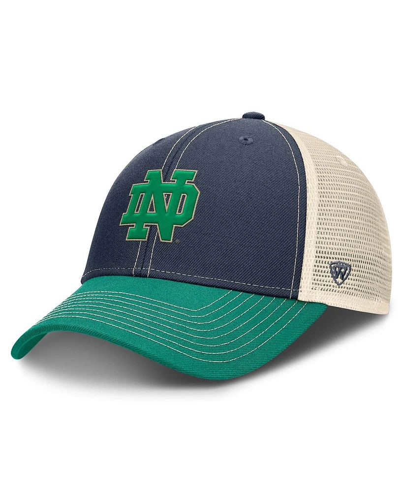 Top of the World Men's True Navy Notre Dame Fighting Irish Off Road Adjustable Trucker Hat