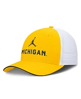 Jordan Men's Maize/White Michigan Wolverines Rise Adjustable Trucker Hat