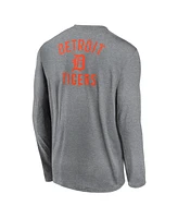 Nike Men's Heather Charcoal Detroit Tigers 2-Hit Legend Performance Long Sleeve T-Shirt