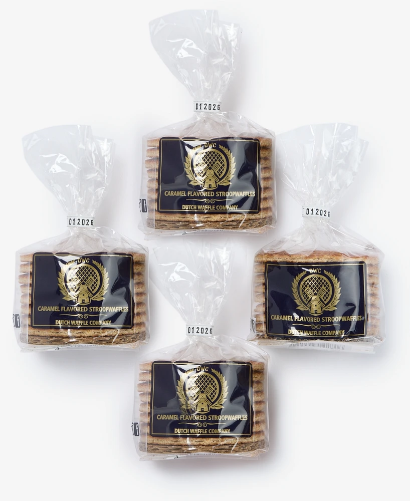 Dutch Waffle Company Classic Caramel Stroopwafel Cookies, Set of 4