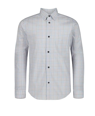 Calvin Klein Big Boys Long Sleeve Stretch Multi Plaid Shirt