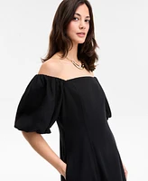 I.n.c. International Concepts Women's On/Off-The-Shoulder Puff-Sleeve Midi Dress, Exclusively at Macy's