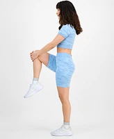 Id Ideology Women's Printed Seamless Bike Shorts, Exclusively at Macy's