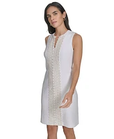 Jessica Howard Women's Lace-Trim Split-Neck Dress
