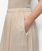 Dkny Women's Crushed Crease Pull-On Midi Skirt