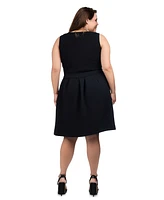 24seven Comfort Apparel Plus Sleeveless Dress with Pockets