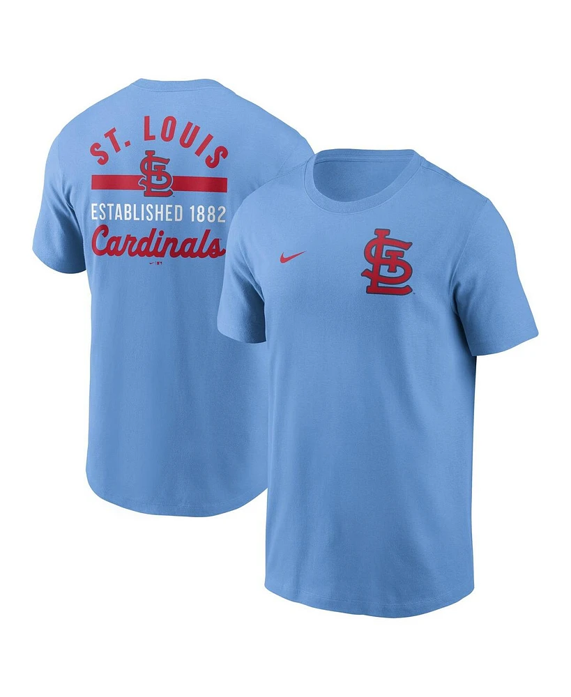 Nike Men's Light Blue St. Louis Cardinals 2-Hit T-Shirt