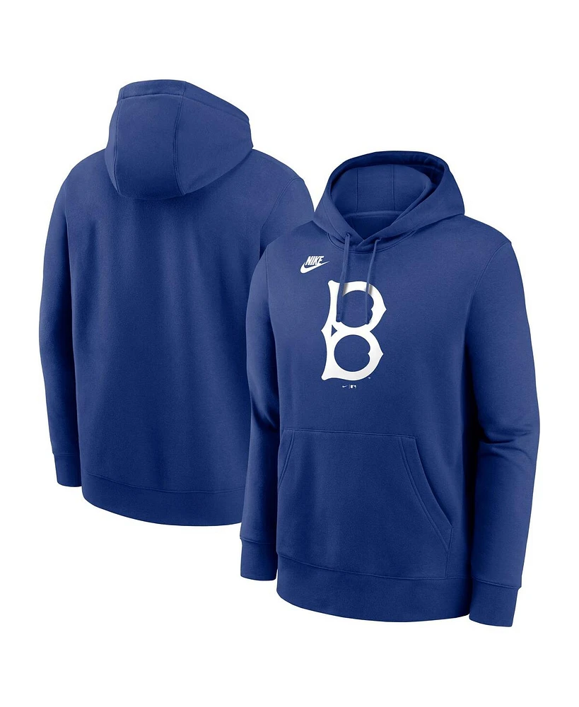 Nike Men's Royal Brooklyn Dodgers Cooperstown Collection Logo Club Pullover Hoodie