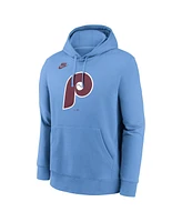 Nike Men's Light Blue Philadelphia Phillies Cooperstown Collection Logo Club Pullover Hoodie
