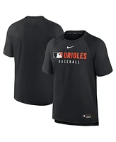 Nike Men's Black Baltimore Orioles Authentic Collection Pregame Raglan Performance T-Shirt