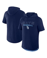 Fanatics Men's Navy Tampa Bay Rays Clubhouse Optimal Play Raglan Short Sleeve Pullover Hoodie
