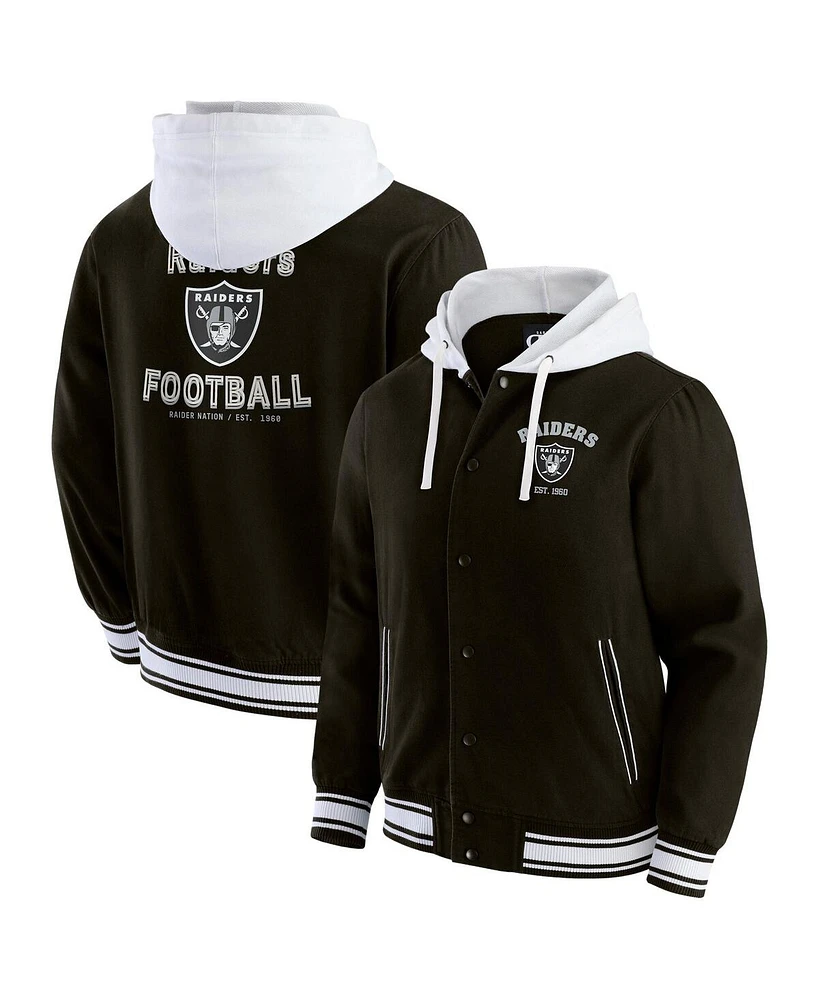 Fanatics Men's Darius Rucker Collection by Black Las Vegas Raiders Full-Snap Hoodie Jacket