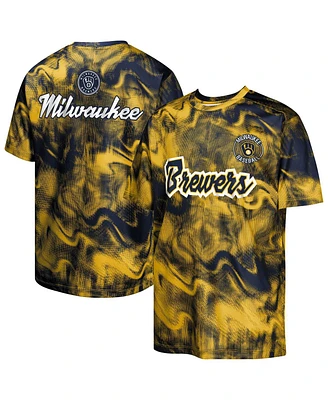 Outerstuff Big Boys and Girls Navy/Gold Milwaukee Brewers Pinch Hitter T-Shirt