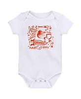 Outerstuff Baby Boys and Girls 3-Pack Orange Baltimore Orioles Batter Up Bodysuit Set
