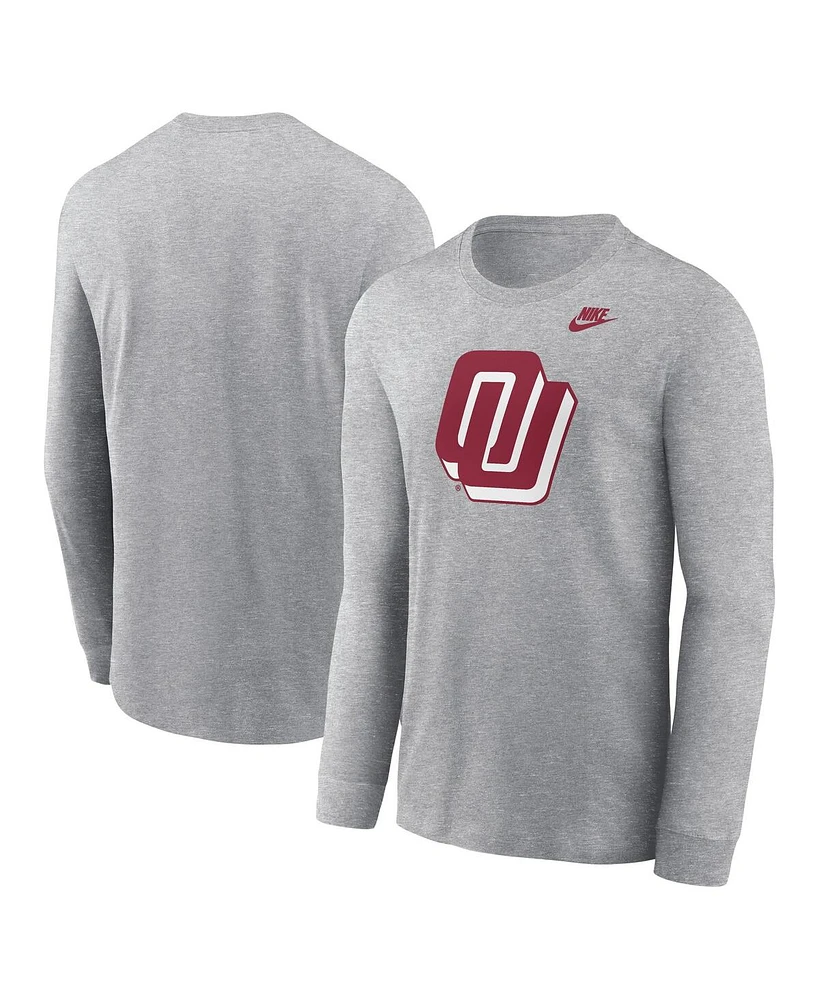 Nike Men's Heather Gray Oklahoma Sooners Alternate Logo Long Sleeve T-Shirt