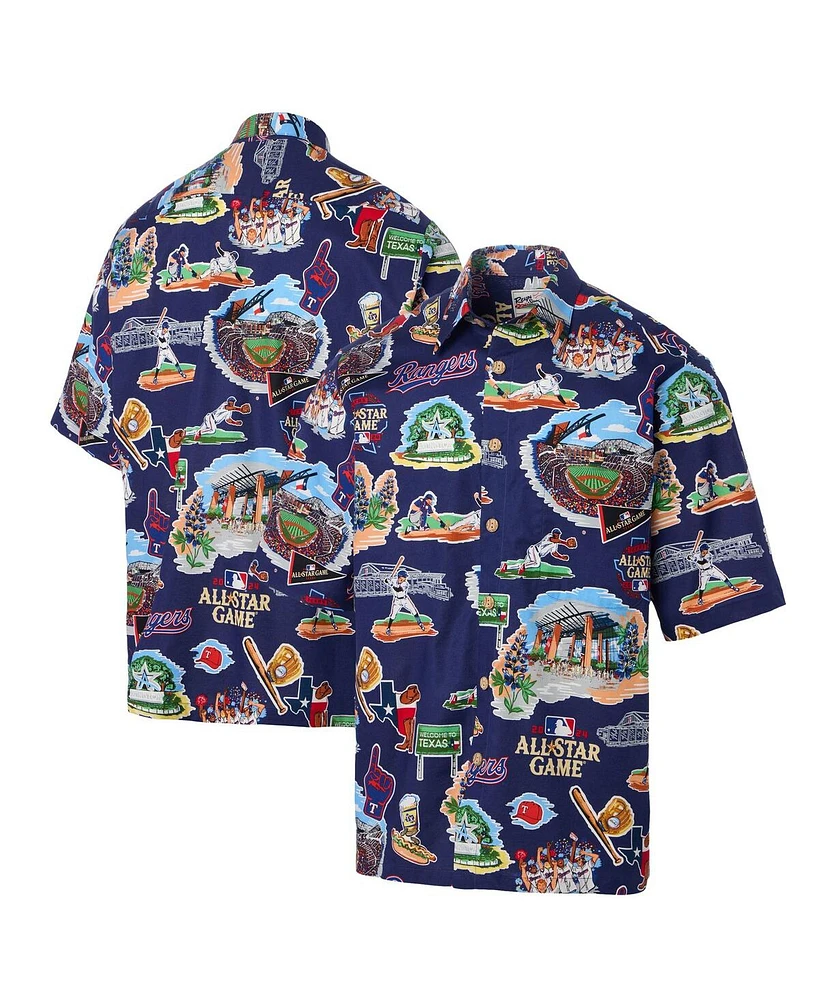 Reyn Spooner Men's Navy 2024 Mlb All-Star Game Button-Up Polo Shirt