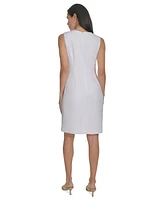 Jessica Howard Petite Lace-Trim Split-Neck Dress