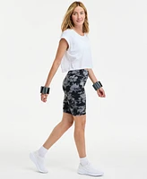 Id Ideology Women's Abstract-Print Soft Bike Shorts, Exclusively at Macy's