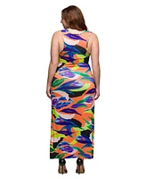 24seven Comfort Apparel Plus Razorback Tank Casual Maxi Dress