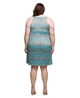 24seven Comfort Apparel Plus Sleeveless Knee Length Shift Dress