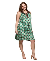 24seven Comfort Apparel Plus Sleeveless Collared Mini Dress
