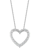 Diamond Heart Pendant Necklace (1 ct. t.w.) in 14k White Gold, 16" + 2" extender