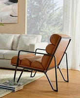 Glitzhome 2-Pc. Leatherette Modern Wavy Accent Armchair