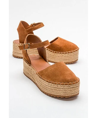 Viba Leather Esprarille Platform Wedge Sandals