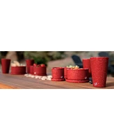 Lidded Bowls 3 pk Set: Speckled Red - 10, 20, 30 oz