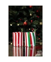 Rocks Glasses 12oz: 2 pk - Peppermint & Poinsettia