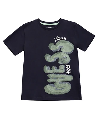 Guess Big Boys Short Sleeve T-Shirt with Water Print Logo
