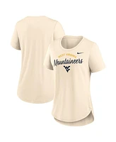 Nike Women's Cream West Virginia Mountaineers Script Logo Tri-Blend T-Shirt