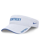 Nike Men's and Women's White Kentucky Wildcats 2025 Dugout Softball Ace Performance Adjustable Visor Hat