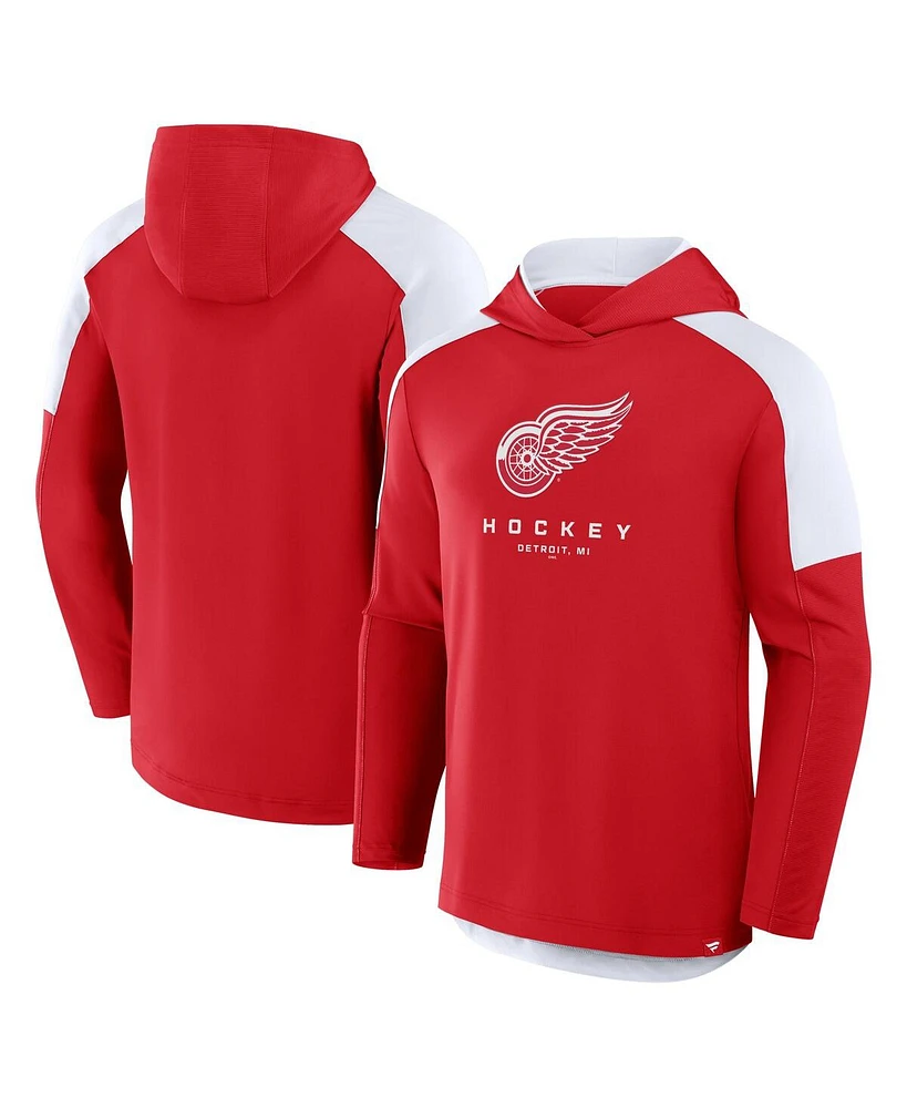 Fanatics Men's Red Detroit Wings Meta Game Transitional Pullover Hoodie