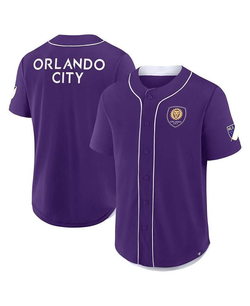 Fanatics Men's Purple Orlando City Sc Injury Time Baseball Jersey