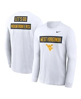 Nike Men's White West Virginia Mountaineers Two-Hit Classic Location Long Sleeve T-Shirt